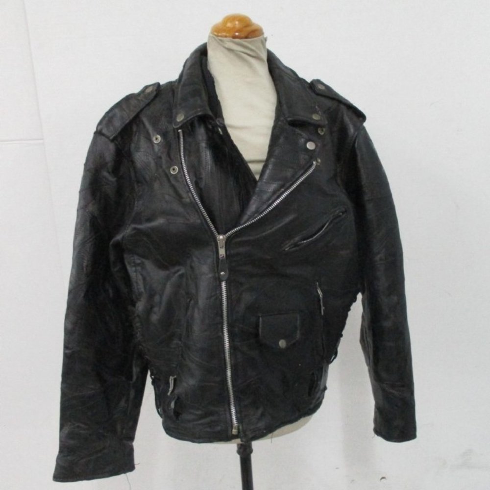 Diamond Plate Buffalo Leather Men's Jacket